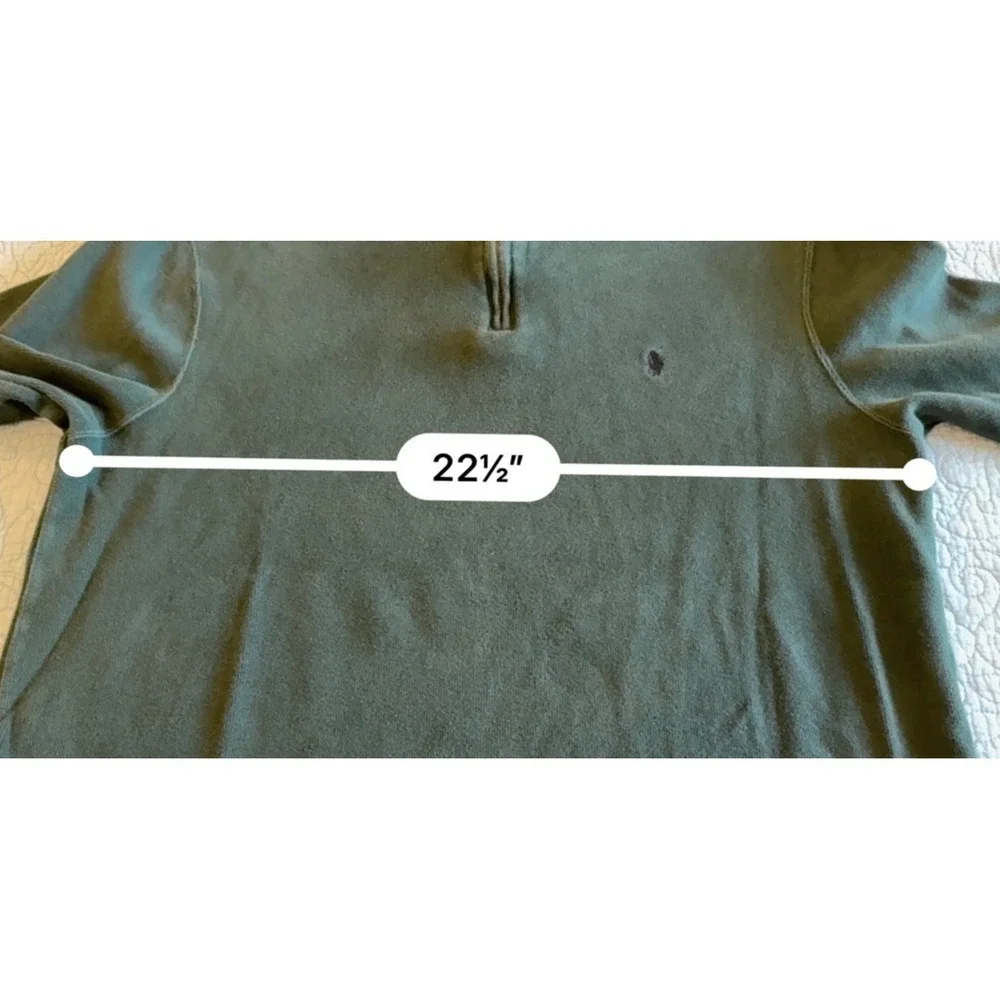 Polo Ralph Lauren Mens Large Long Sleeve 1/4 Zip Pullover Green Sweater